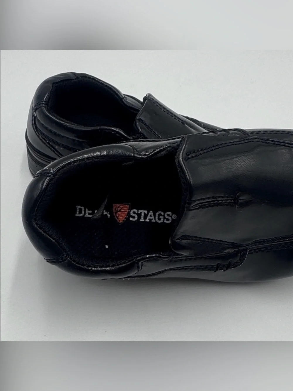 Deer Stags WISE Black Slip-On Dress Shoes Kids Size 10.5M